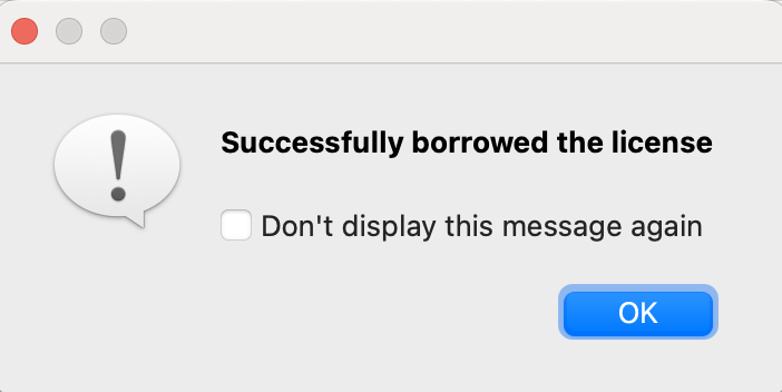 Confirmation dialog