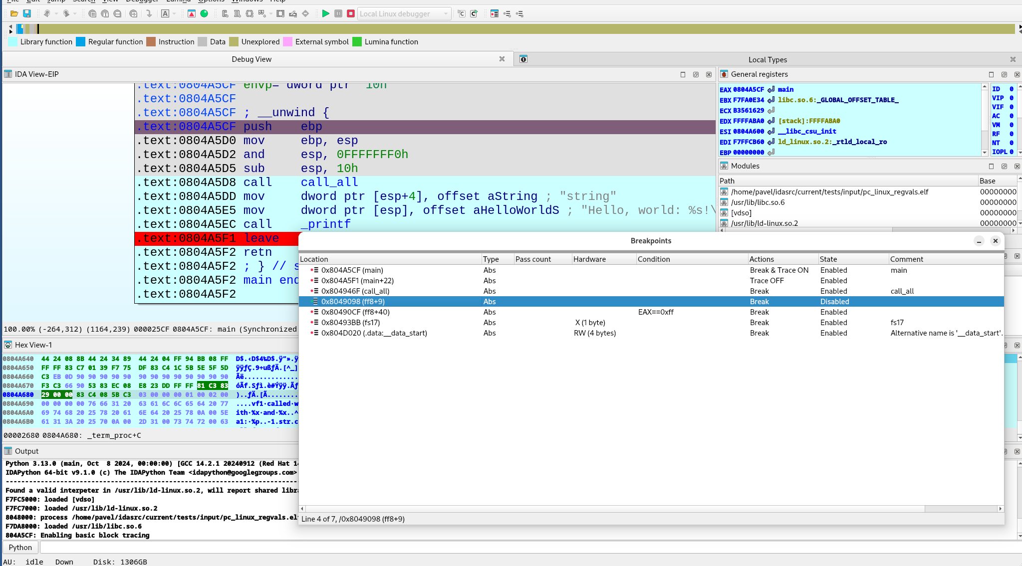 Breakpoints view